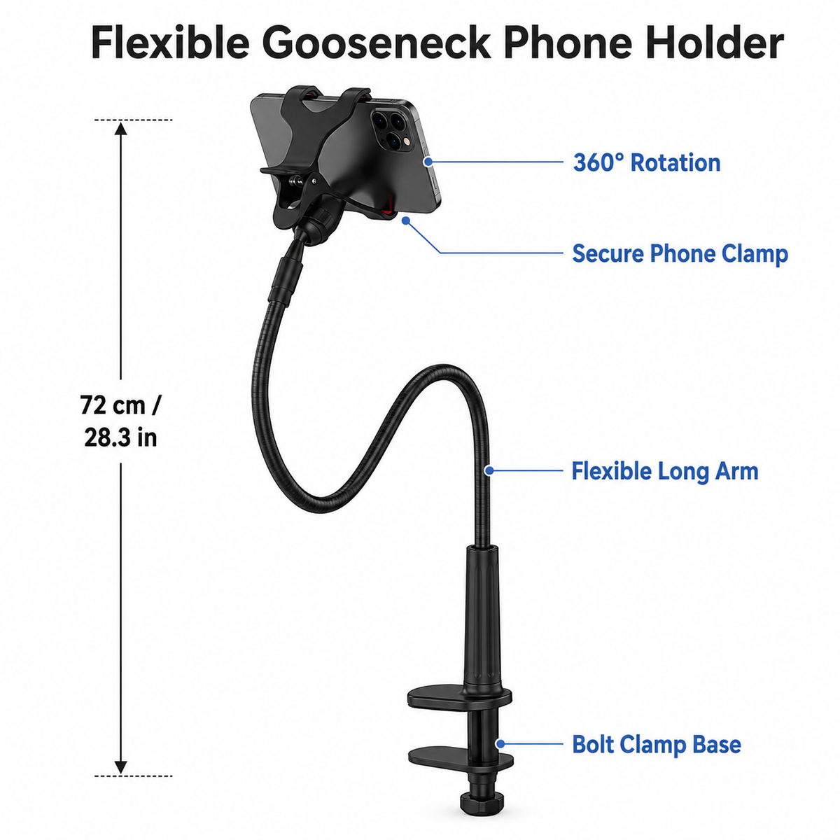 Masvora FlexView 360° Hands-Free Phone Holder