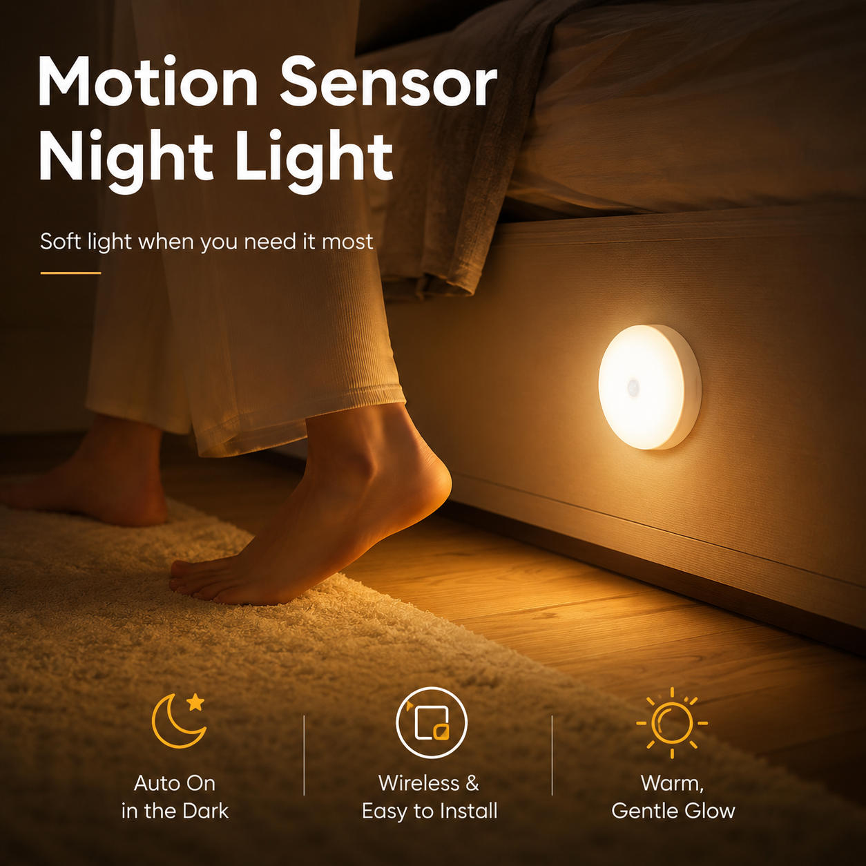 Masvora GlowSense™ Motion Sensor Night Light