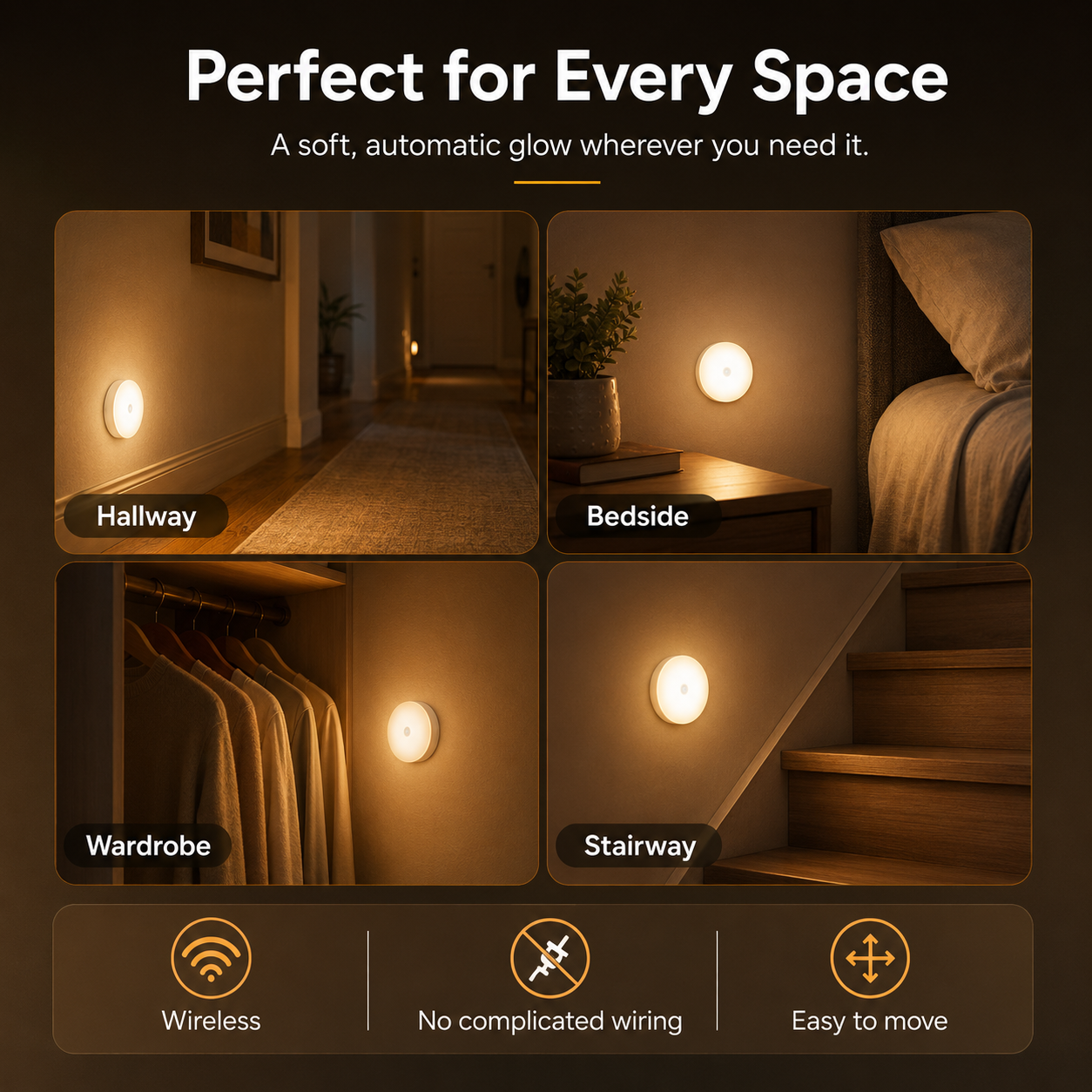 Masvora GlowSense™ Motion Sensor Night Light