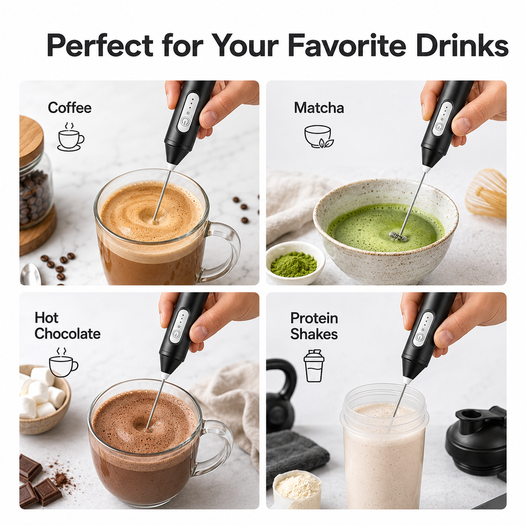 Masvora Rechargeable 3-Speed Milk Frother