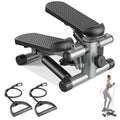 Compact Mini Stepper with Resistance Bands – Silver